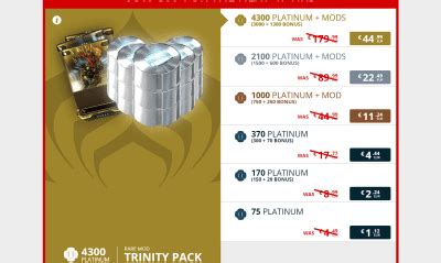 warframe platinum discount.